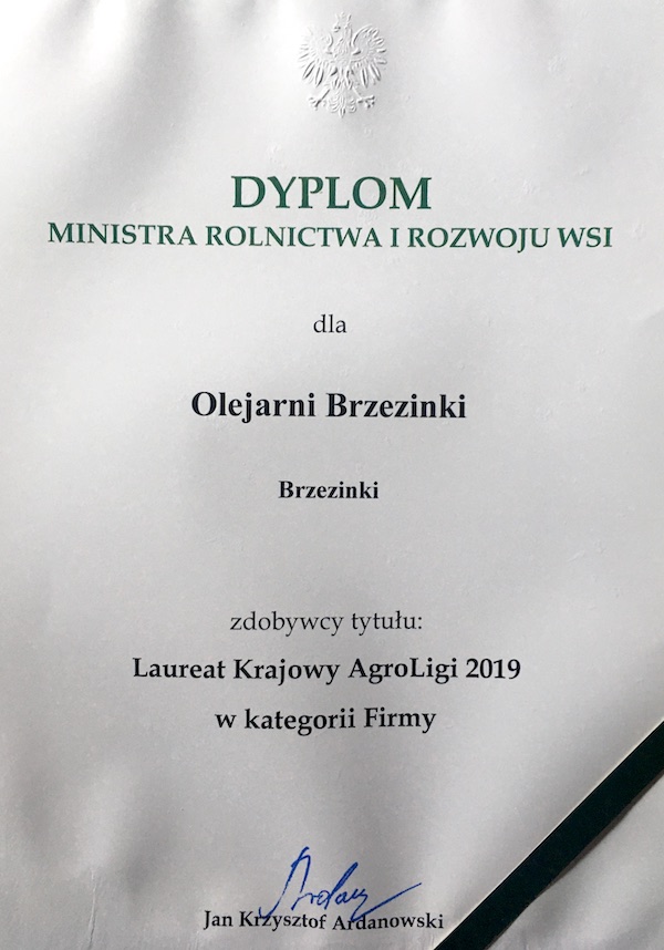 Laureat Krajowy AgroLigi